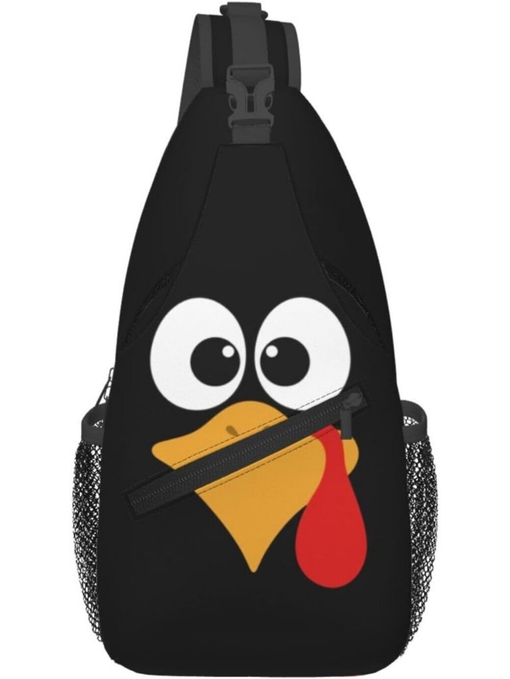 Unisex White Black Christmas Halloween Thanksgiving For Travel Sling Backpack